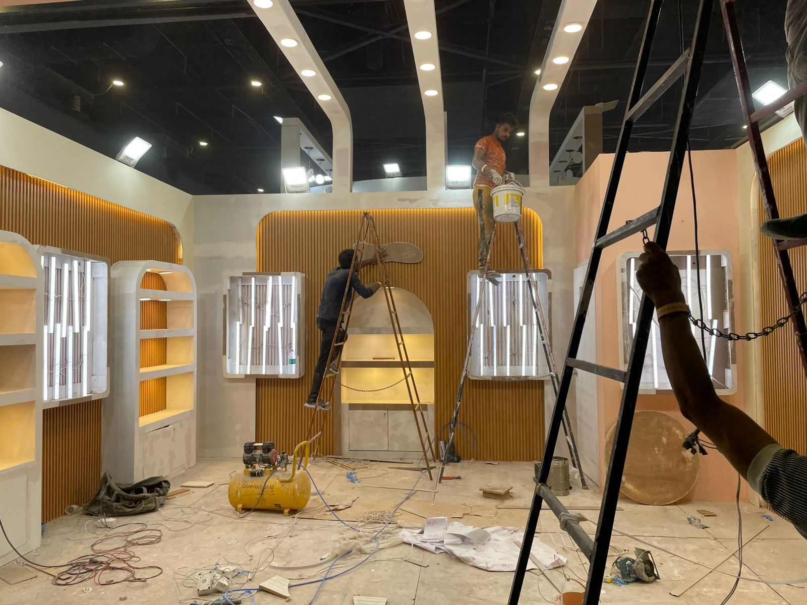 Platform raising and premium vinyl flooring laydown